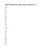 APEX NIH Stroke Scale Group B Patient 1-6