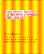 Florence Nightingale I HUMAN CASE STUDY VERSION 1FROM EXPERT FEEDBACK LATEST REVIEWED 2024