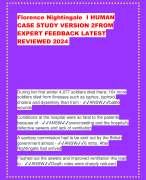 Florence Nightingale I HUMAN CASE STUDY VERSION 2FROM EXPERT FEEDBACK LATEST REVIEWED 2024