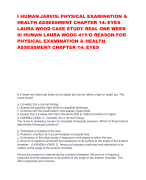 I HUMAN JARVIS: PHYSICAL EXAMINATION & HEALTH ASSESSMENT CHAPTER 14: EYES LAURA WOOD CASE STUDY REAL ONE WEEK 9I HUMAN LAURA WOOD 41Y/O REASON FOR PHYSICAL EXAMINATION & HEALTH ASSESSMENT CHAPTER 14: EYES