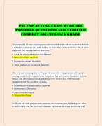 PSI FNP ACTUAL EXAM WITH ALL  POSSIBLE QUESTIONS AND VERIFIED  CORRECT SOLUTIONS/A GRADE