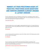 NEWEST ATI PEDS PROCTORED EXAM/ ATI  PEDIATRIC PROCTORED EXAM QUESTIONS  AND VERIFIED ANSWERS ALREADY GRADED  A+ LATEST VERSION