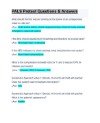 PALS Pretest Questions & Answers: Updated Solution: A+ Guide Solution