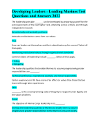 Developing Leaders - Leading Marines Test Questions and Answers 2023