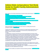 Indiana State Jurisprudence Test Study Guide for Health Facility Administrators: Latest Updated: Guaranteed A+ Guide