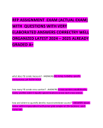 RFP ASSIGNMENT  EXAM (ACTUAL EXAM) WITH  QUESTIONS WITH VERY ELABORATED ANSWERS CORRECTRY WELL ORGANIZED LATEST 2024 – 2025 ALREADY GRADED A+     