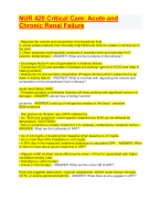 NUR 420 Critical Care: Acute and Chronic Renal Failure