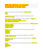 NUR 621 Module 12 Common Complaints in Acute Care