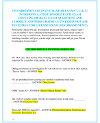 ONTARIO PRIVATE INVESTIGATOR EXAMS 1, 2 & 3 (  3VERSIONS) LATEST 2024/2025 EACH EXAM  CONTAINS 100 REAL EXAM QUESTIONS AND  CORRECT ANSWERS GRADED A/ ONTARIO PRIVATE  INVESTIGATOR LICENSE EXAM 2024 (BRAND NEW!!)