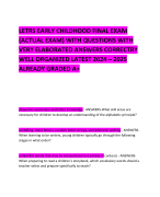 LETRS EARLY CHILDHOOD FINAL EXAM (ACTUAL EXAM) WITH QUESTIONS WITH VERY ELABORATED ANSWERS CORRECTRY WELL ORGANIZED LATEST 2024 – 2025 ALREADY GRADED A+  