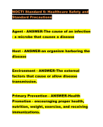 NOCTI Standard 6: Healthcare Safety and Standard Precautions    Agent - ANSWER-The cause of an infection - a microbe that causes a disease    Host - ANSWER-an organism harboring the disease 