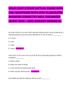 SOLAS QUIZ 2 EXAM (ACTUAL EXAM) WITH 150+ QUESTIONS WITH VERY ELABORATED ANSWERS CORRECTRY WELL ORGANIZED LATEST 2024 – 2025 ALREADY GRADED A+     