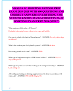 MASS 2A 1C HOISTING LICENSE PREP  EXAM 2024-2025 WITH 600 QUESTIONS AND  CORRECT ANSWERS (EVERYTHING YOU  NEED TO KNOW!) MASSACHUSETTS 2A-1C  HOISTING EXAM PREP 2024 (NEW!!)