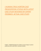 I HUMAN CYRUS HORTON CASE  PRESENTATION 57Y/OLD WITH LATEST  CASE STUDY REVIEWED BY EXPERT  FEEDBACK. ACTUAL CASE STUDY.
