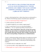 ATI PN MENTAL HEALTH PROCTOR 2024-2025  ACTUAL EXAM 120 FREQUENTLY TESTED  QUESTIONS AND CORRECT DETAILED ANSWERS  (VERIFIED ANSWERS) |ALREADY GRADED  A+||BRAND NEW VERSION!!