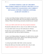 ATI PEDS NURSING CARE OF CHILDREN  PROCTORED VERSION D NEWEST 2024-2025 ACTUAL  EXAM COMPLETE 70 QUESTIONS AND CORRECT  DETAILED ANSWERS (VERIFIED ANSWERS) |ALREADY GRADED A+