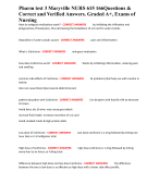 Pharm test 3 Maryville NURS 615 166Questions & Correct and Verified Answers. Graded A+, Exams of Nursing