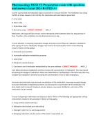 Pharmacology HESI V2 Preparation exam with questions and answers latest 2024 RATED A+