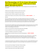 Hesi Pharmacology (ACTUAL) Exam with questions and answers 100%Correctly verified answers latest update 2024/2025 RATED A+