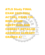 ATLS Study FINAL  EXAM 2023-2024  ACTUAL EXAM 100  REAL EXAM  QUESTIONS AND  CORRECT DETAILED  ANSWERS ALREADY  GRADED A+