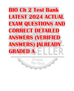 BIO Ch 2 Test Bank LATEST 2024 ACTUAL  EXAM QUESTIONS AND  CORRECT DETAILED  ANSWERS (VERIFIED  ANSWERS) |ALREADY  GRADED A