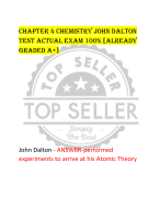 Chapter 4 Chemistry JOHN DALTON  test ACTUAL EXAM 100% [ALREADY  GRADED A+]