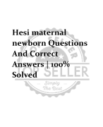 Hesi maternal  newborn Questions  And Correct  Answers | 100%  Solved
