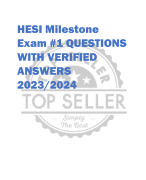 HESI Milestone  Exam #1 QUESTIONS  WITH VERIFIED  ANSWERS  2023/2024