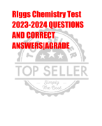 RIggs Chemistry Test 2023-2024 QUESTIONS  AND CORRECT  ANSWERS|AGRADE