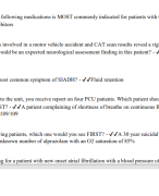 Progressive Care RN A 65 Questions with 100% Correct Answers Latest Update Verified