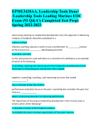 EPME3420AA, Leadership Tools Done! /Leadership Tools Leading Marines EOC Exam (92 Q&A's Completed Test Prep) Spring 2022-2023