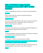 PME ANSWERS Leading Marines Warfighting (Latest 2023/2024, 100% Verified Solutions)