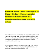 I human Tarry Town The Legend of  Sleepy Hollow - Comprehension  Questions Final Exam Ch 11  Question and answers correctly  solved