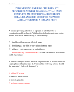 PEDS NURSING CARE OF CHILDREN ATI  PROCTORED NEWEST 2024-2025 ACTUAL EXAM  COMPLETE 330 QUESTIONS AND CORRECT  DETAILED ANSWERS (VERIFIED ANSWERS) |ALREADY GRADED A+||BRAND NEW!!