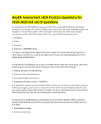 Health Assessment HESI Practice Questions for  2024-2025 full set of question