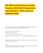 ATI RN Comprehensive Online Practice 2023 B|150 Questions and Answers, 100% Correct| Updated 2024