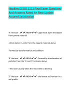 Hopkins GEOG 1111 Final Exam Questions And Answers Rated A+ New Update Assured Satisfaction