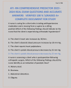 ATI -RN COMPREHENSIVE PREDICTOR 2023 - 2024 REAL EXAM QUESTIONS AND ACCURATE  ANSWERS VERIFIED 100 %