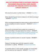 WGU C273 INTRODUCTION TO SOCIOLOGY OBJECTIVE ASSESSMENT 2023/2024 REAL EXAM VERIFIED QUESTIONS AND ANSWERS VERIFIED SOLUTIONS ALREADY GRADED A+