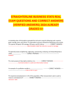 STRAIGHTERLINE BUSINESS STATS REAL EXAM QUESTIONS AND CORRECT ANSWERS (VERIFIED ANSWERS) 2024 ALREADY GRADED A+