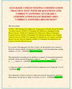 ACI GRADE 1 FIELD TESTING CERTIFICATION  PRACTICE TEST WITH 100 QUESTIONS AND  CORRECT ANSWERS/ ACI GRADE 1  CERTIFICATION EXAM 2024/2025 (100%  CORRECT ANSWERS) BRAND NEW!!