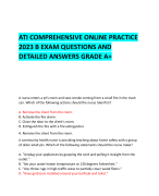 ATI COMPREHENSIVE ONLINE PRACTICE  2023 B EXAM QUESTIONS AND  DETAILED ANSWERS GRADE A+
