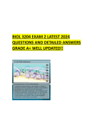 BIOL 3204 EXAM 2 LATEST 2024  QUESTIONS AND DETAILED ANSWERS  GRADE A+ WELL UPDATED!!