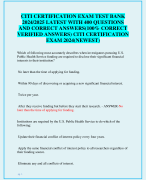 CITI CERTIFICATION EXAM TEST BANK  2024/2025 LATEST WITH 400 QUESTIONS  AND CORRECT ANSWERS(100% CORRECT  VERIFIED ANSWERS) CITI CERTIFICATION  EXAM 2024(NEWEST)