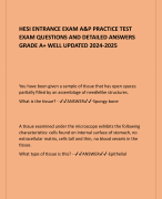 HESI ENTRANCE EXAM A&P PRACTICE TEST  EXAM QUESTIONS AND DETAILED ANSWERS  GRADE A+ WELL UPDATED 2024-2025