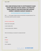 WGU C839 INTRODUCTION TO CRYPTOGRAPHY EXAM LATEST 2024-2025 ACTUAL EXAM A, B & PRACTICE EXAM COMPLETE 500 QUESTIONS AND VERIFIED CORRECT ANSWERS ALREADY GRADED A+