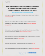WGU C839 INTRODUCTION TO CRYPTOGRAPHY EXAM ACTUAL EXAM COMPLETE 200 QUESTIONS AND CORRECT DETAILED A