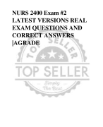NURS 2400 Exam #2 LATEST VERSIONS REAL  EXAM QUESTIONS AND  CORRECT ANSWERS  |AGRADE
