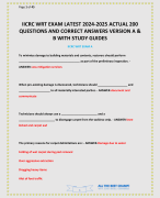 IICRC WRT EXAM LATEST 2024-2025 ACTUAL 200 QUESTIONS AND CORRECT ANSWERS VERSION A & B WITH STUDY GUIDES