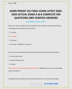 AORN PERIOP 101 FINAL EXAM LATEST 2024-2025 ACTUAL EXAM A & B COMPLETE 450 QUESTIONS AND VERIFIED ANSWERS